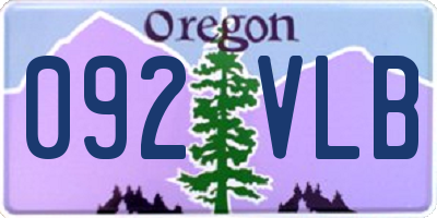 OR license plate 092VLB