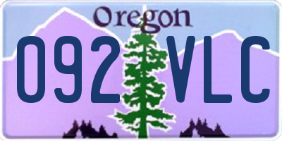 OR license plate 092VLC