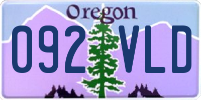 OR license plate 092VLD