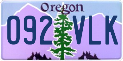 OR license plate 092VLK