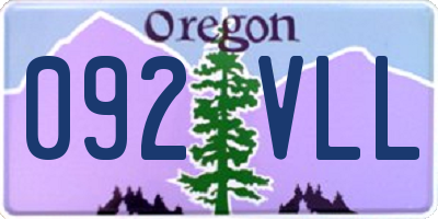 OR license plate 092VLL