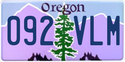 OR license plate 092VLM