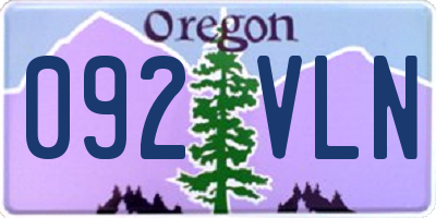 OR license plate 092VLN