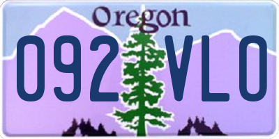 OR license plate 092VLO