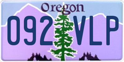 OR license plate 092VLP
