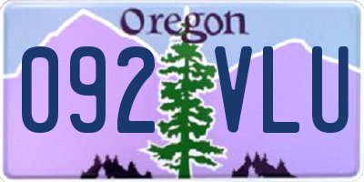 OR license plate 092VLU