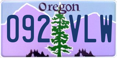 OR license plate 092VLW