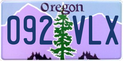 OR license plate 092VLX