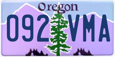 OR license plate 092VMA