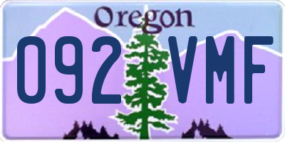 OR license plate 092VMF