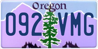 OR license plate 092VMG