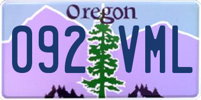 OR license plate 092VML