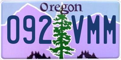OR license plate 092VMM