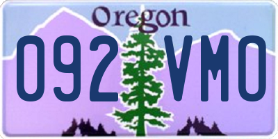 OR license plate 092VMO