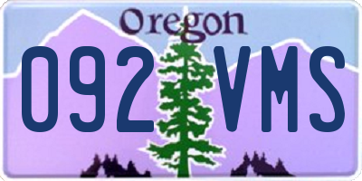 OR license plate 092VMS