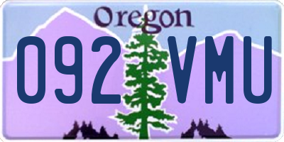 OR license plate 092VMU