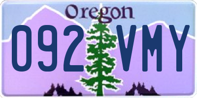 OR license plate 092VMY