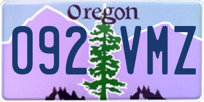 OR license plate 092VMZ