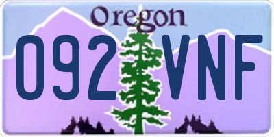 OR license plate 092VNF