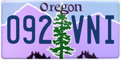 OR license plate 092VNI
