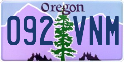 OR license plate 092VNM
