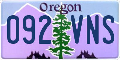 OR license plate 092VNS