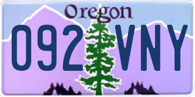 OR license plate 092VNY