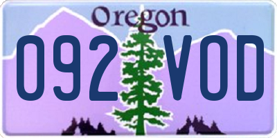 OR license plate 092VOD