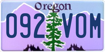 OR license plate 092VOM