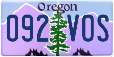 OR license plate 092VOS