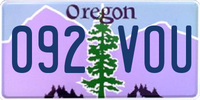 OR license plate 092VOU