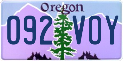 OR license plate 092VOY