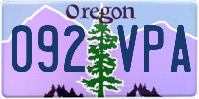 OR license plate 092VPA