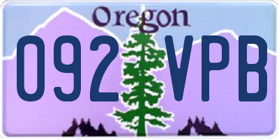 OR license plate 092VPB