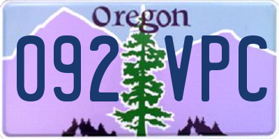 OR license plate 092VPC