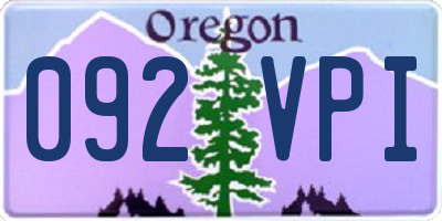 OR license plate 092VPI