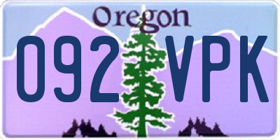 OR license plate 092VPK