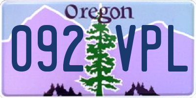 OR license plate 092VPL