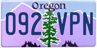 OR license plate 092VPN