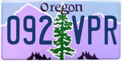 OR license plate 092VPR