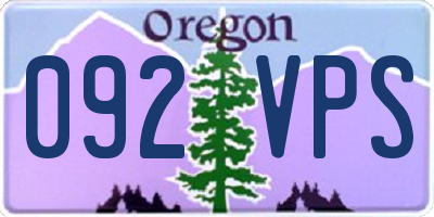 OR license plate 092VPS