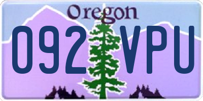 OR license plate 092VPU