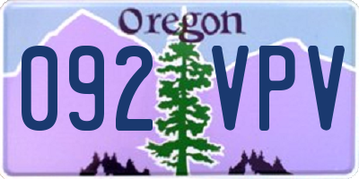 OR license plate 092VPV