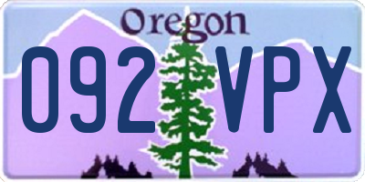 OR license plate 092VPX