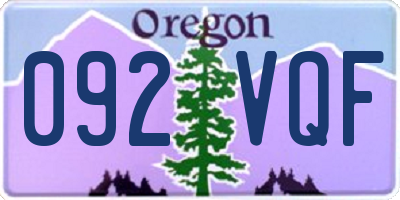 OR license plate 092VQF