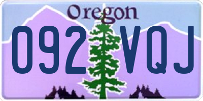 OR license plate 092VQJ