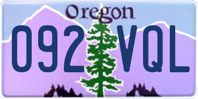 OR license plate 092VQL