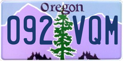 OR license plate 092VQM