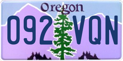 OR license plate 092VQN