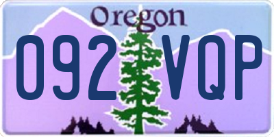 OR license plate 092VQP